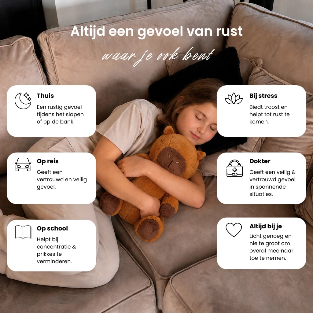 Huggle Buddy Capybara Verzwaringsknuffel (2kg) voordelen