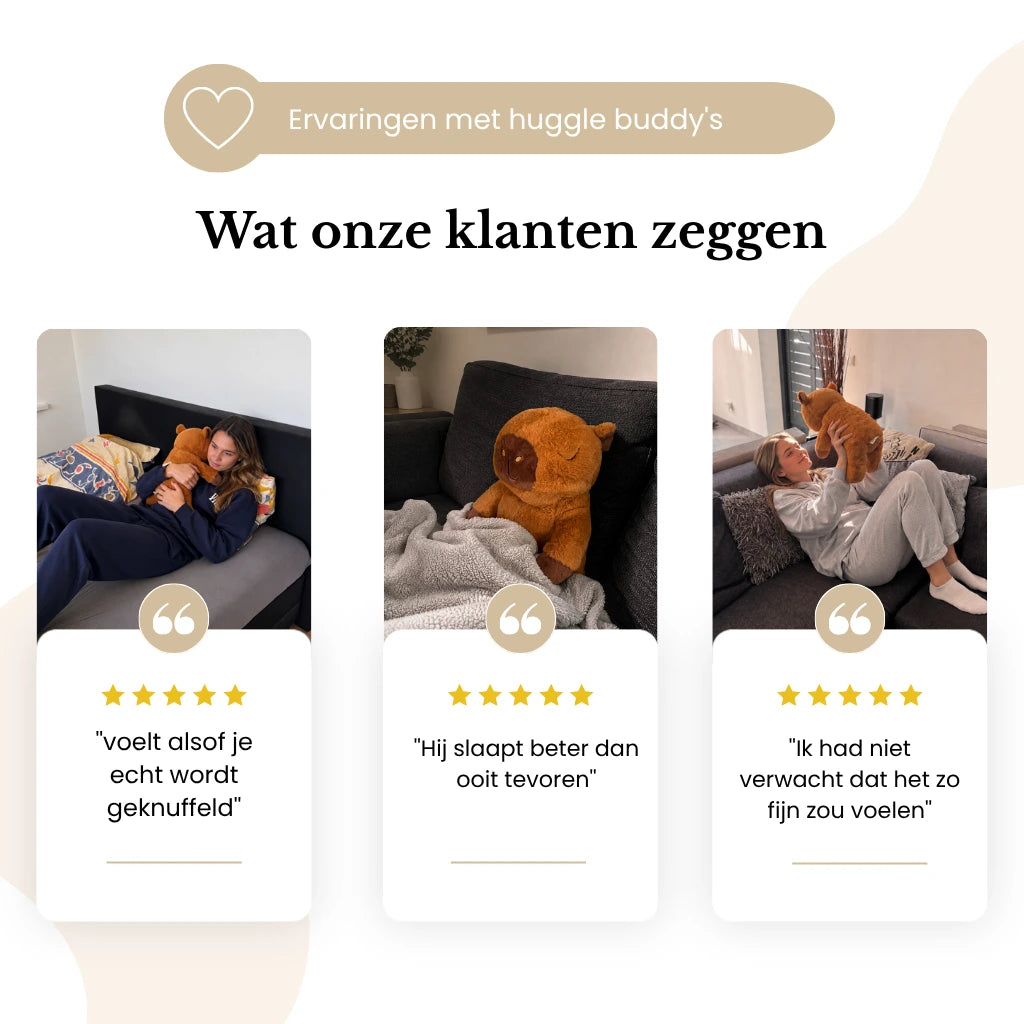 Huggle Buddy Capybara Verzwaringsknuffel (2kg) wat klanten zeggen